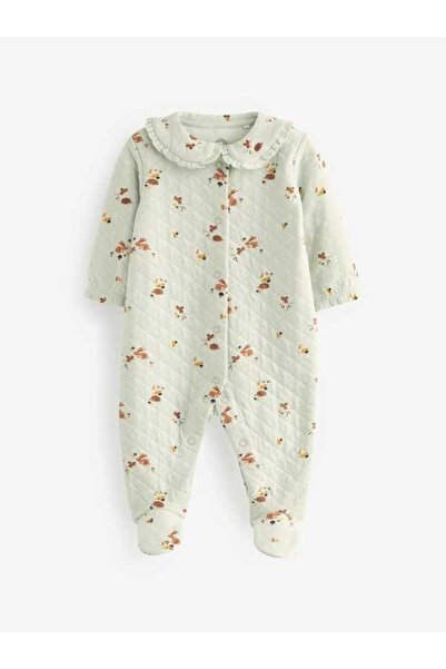 Next Baby %100 Organik Pamuk Kapitone Tavşan Desenli Mint Uyku Tulumu ALY00250