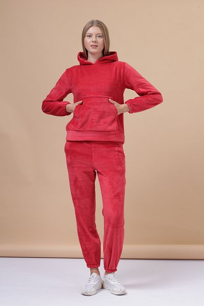mervemoda Γυναικεία φόρμα γυμναστικής υψηλής ποιότητας σε κόκκινο χρώμα