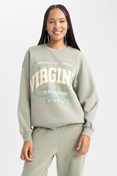 DeFacto Oversize Fit Crew Neck Printed Sweatshirt A8954ax23wn