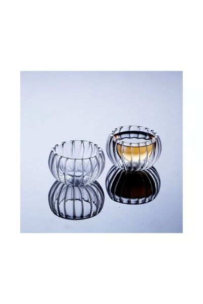 gifttime Çift Cidarlı 2 li Optikli-çizgili-fitilli Mini Sosluk Drajelik Lokumluk