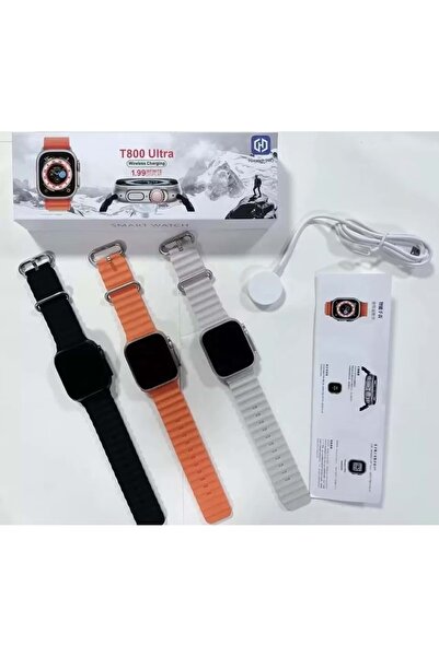 Hytech T800 Ultra 49mm 1.99inç Kablosuz Çağrı Özellikli Akıllı Saat (ÇİFT KORDON)