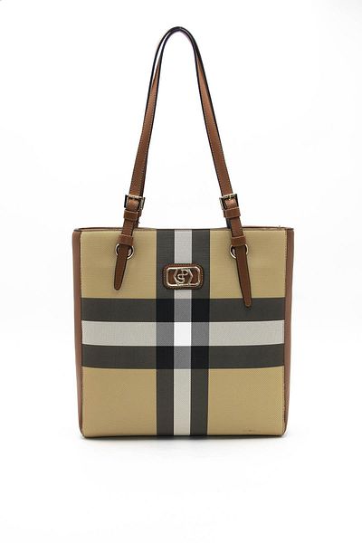 Silver Polo Silver & Polo Beige - Tan Sp1096 Geantă de umăr pentru femei
