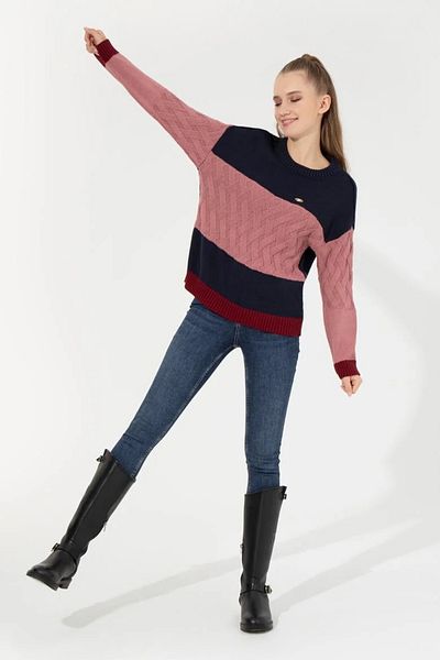 U.S. Polo Assn. Γυναικείο πλεκτό πουλόβερ Navy Blue Pink