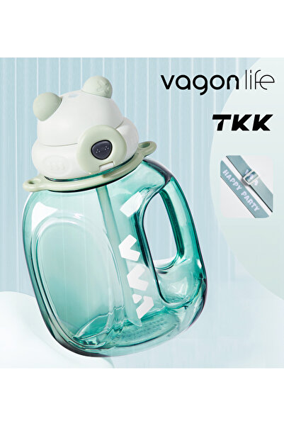 Vagonlife قارورة TKK 1200 مل تريتان مع غطاء قابل للقفل وحزام حمل مناسب للاستخ...