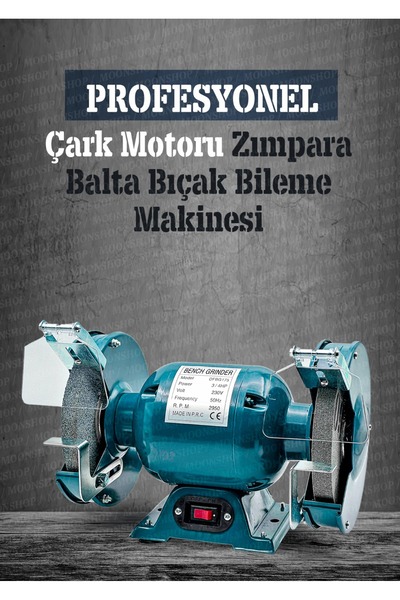 MOONSHOP American 175 Mm Space Çark Motoru Zımpara Balta Bıçak Bileme Makines...