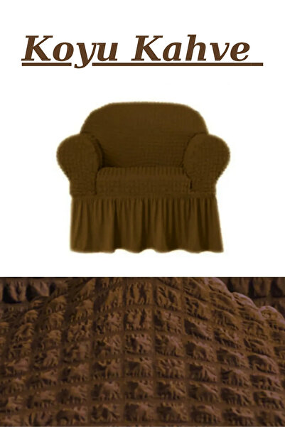 ELHOŞ Bürümcük غطاء مقعد لشخص واحد. غطاء كرسي بذراعين مع تنورة مطاطية قابلة ل...