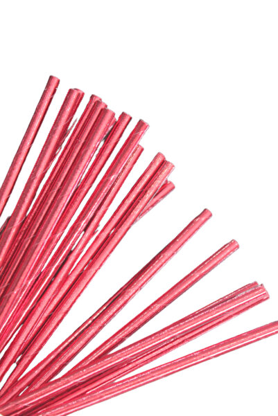 PASTRY PLANET Paper Straws 25 Pieces Red Color