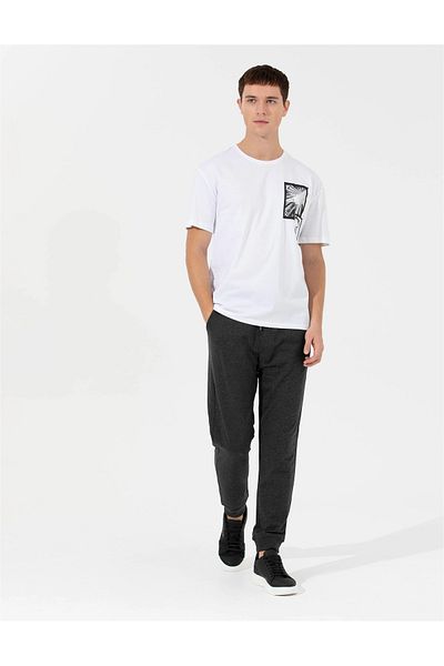 Pierre Cardin Λευκό μπλουζάκι με στάμπα Comfort Crew Neck