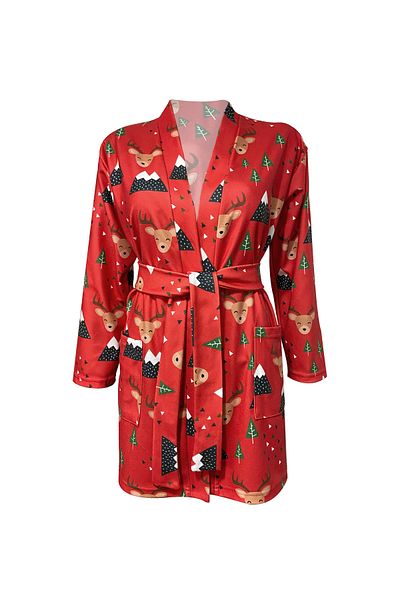 Bolder Red New Year's Themed Dressing Gown
