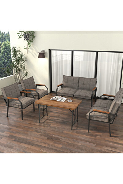 Mygusi Hayal Balkon Bahçe Cafe - Metal Kanepe Koltuk Takımı - 2 2 1 1 - 70x11...