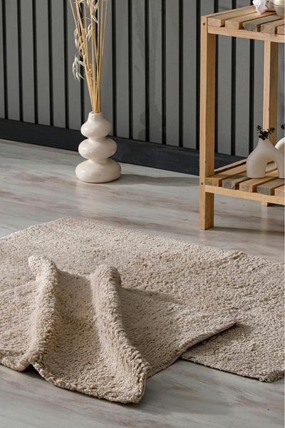 Lolavien Χαλάκι μπάνιου Moppi - Μπεζ - 60x100cm