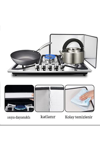 TİNEKE 30 30 Model L Corner Panel - Stove Back Protector, Oil-Spritz-Proof Oil