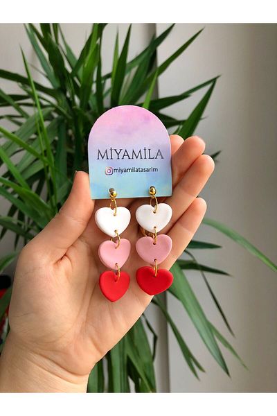TREND Miyamila Collection Red Heart Valentine's Day Earrings
