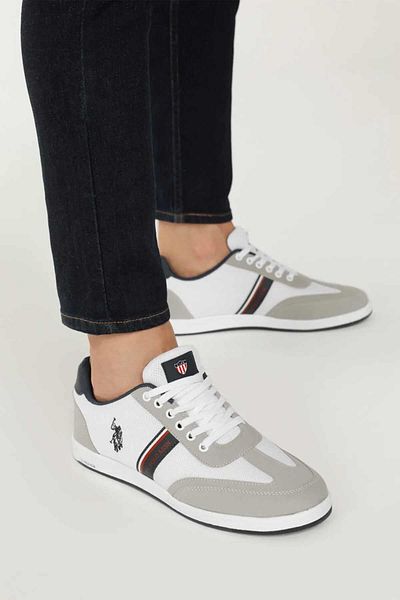 U.S. Polo Assn. حذاء رياضي كاجوال للرجال من US Polo Kares 3 FX101081680-2أبيض