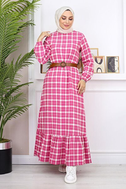 Modamihram Fodros hidzsáb ruha, rózsaszín, 19165