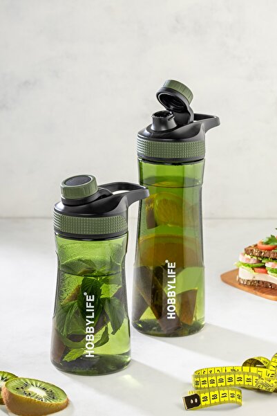 Pazarika 2 Li Set 730ml 530ml. Su Matarası Su Şişesi Suluk ( Bpa Içermez ) Yeşil