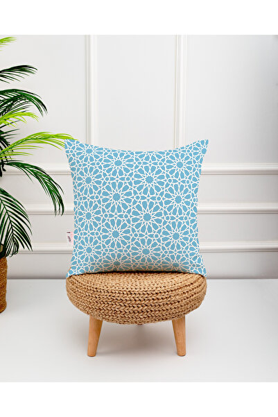 menesahome Синя калъфка за възглавница, шарена възглавница, калъфка за възгла...