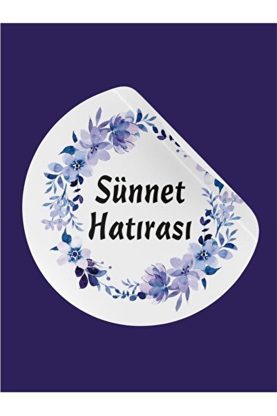 Grdall 50 Adet - Yuvarlak Etiket - Baskılı Desenli Etiket - Sünnet Hatırası E...