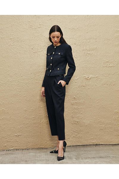 Lady Gina Късо яке с кръгло деколте и джобове с копчета отпред