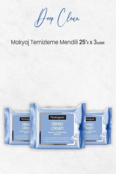 Neutrogena Deep Clean Makyaj Temizleme Mendili 25' Li X 3 Adet