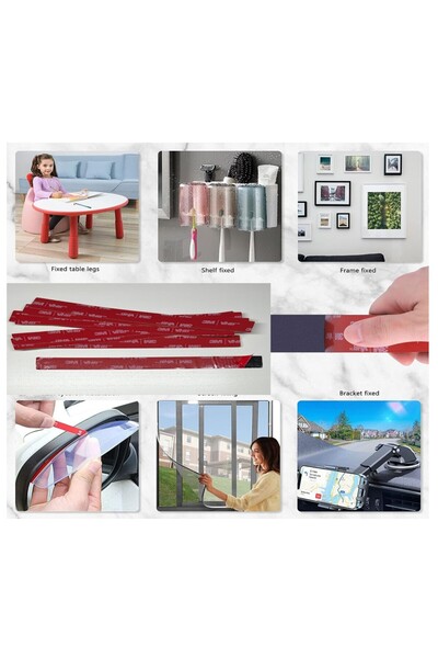 Hdg 50 Adet %30 uzayabilen Çift taraflı Akrilik Bant Tamir Bandı Siyah- METAL,AHŞAP,PLASTİK,CAM YÜZEYLER