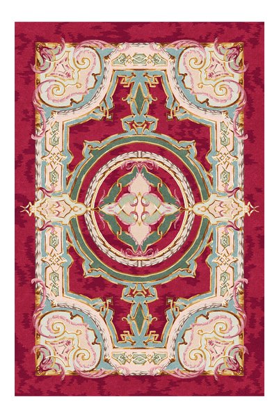 Rugs Modern Halı Fiori Red Art Deco Style Patterned Woven Base Decorative Car...