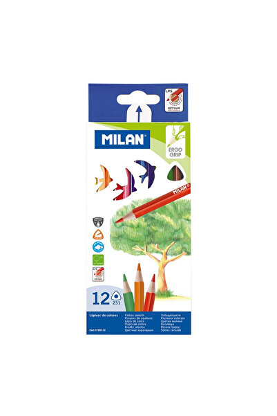 Milan 0728312 Triunghiular Üçgen Kuru Boya 12 Li