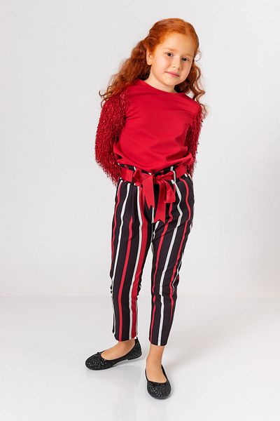 incity Girl's Burgundy Sleeve Tasseled Blouse