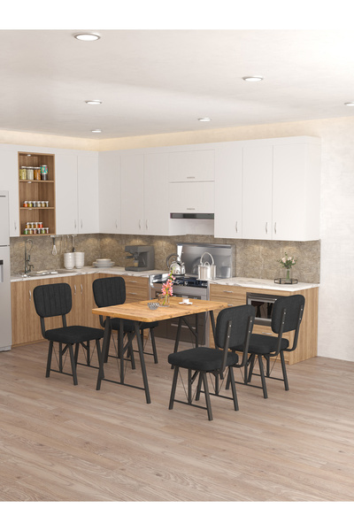 Mygusi Hayat 4 Sandalyeli Mutfak Masa Atlantik Çam