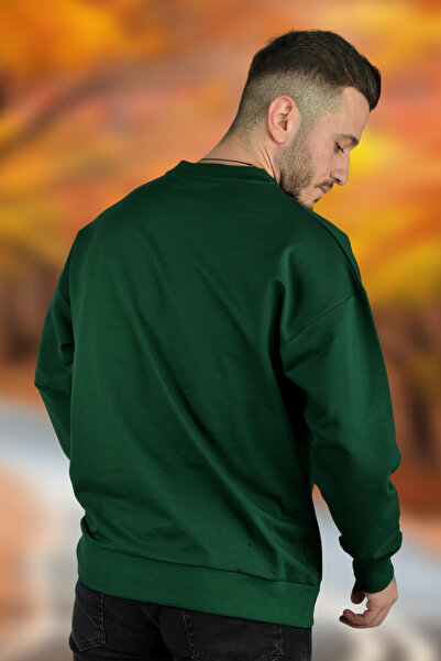 BESSA Ανδρικό Πράσινο Oversize Crew Neck Sweat