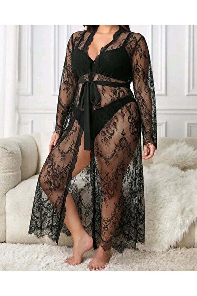 ZEKAS FASHION Uzun Dantel Sabahlık