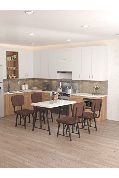 Mygusi Hayat 70x110cm Sabit Beyaz Mutfak Masası, Mutfak Masası Takımı, Yemek ...