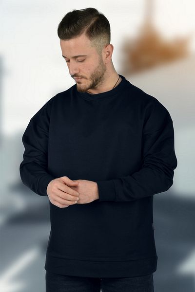 BESSA Sweat oversize pentru bărbați, albastru bleumarin
