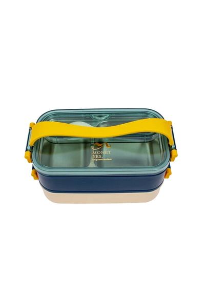 Vagonlife Two Layer 1400 Ml Stainless Steel Easy Lock Travel Bowl - Food Box