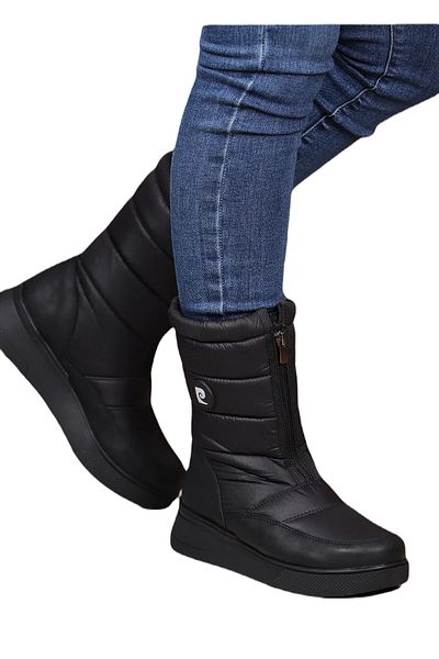 Pierre Cardin Dámské černé voděodolné chlupaté sněhule na zip