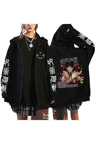 GALASHOP Jujutsu Kaisen fermuarlı Gojo Satoru Unisex Yuji Itadori Hoodie Mod64