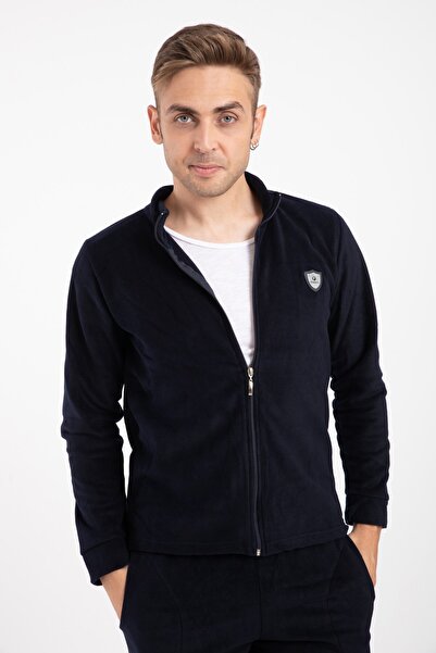 Genel Markalar Erkek 6130-1 Ön Fermuarlı Manşetli Polar Takım Lacivert