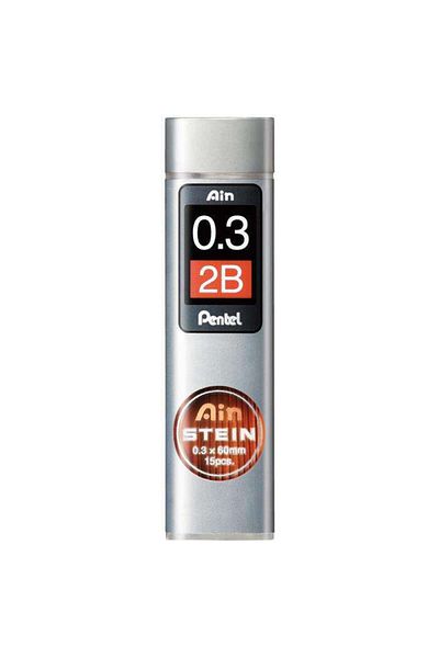 Pentel Ain Stein Hi-polymer Tip 0.3 Mm 2b 15 Pieces