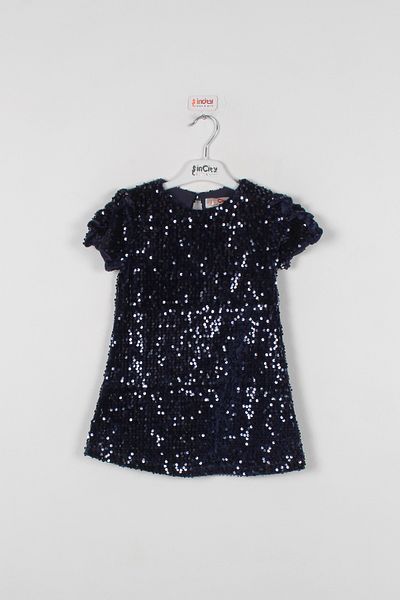incity Κοριτσίστικο φόρεμα με παγιέτες Navy Blue