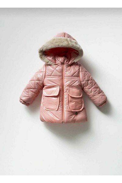 Esterella Shiny Girls' fleece-lined coat/hooded waterproof girl's coat/wind-resistant girls puffer coat