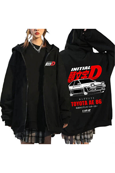 GALASHOP أنيمي الانجراف AE86 الأولي D قلنسوة بسحاب موديل 44