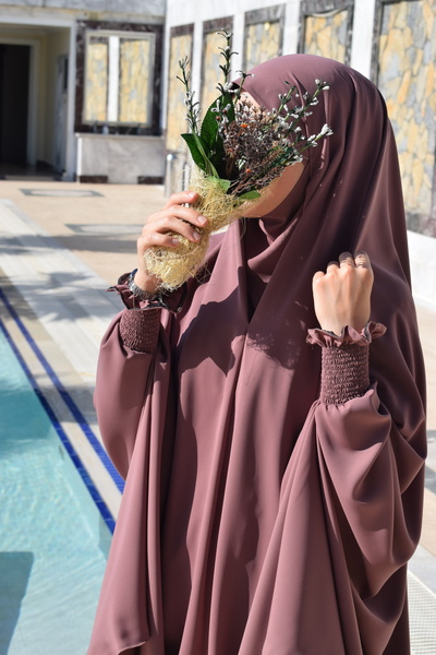 ZİLİF BUTİK Needled Veil Afghan Team Dried Rose