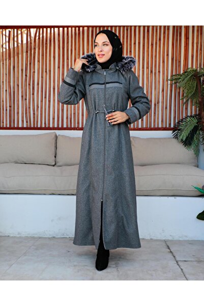 KMKkombin KMKKOMBİN HIJAB CLOTHING FULL LENGTH PLUS SIZE CACHET COAT