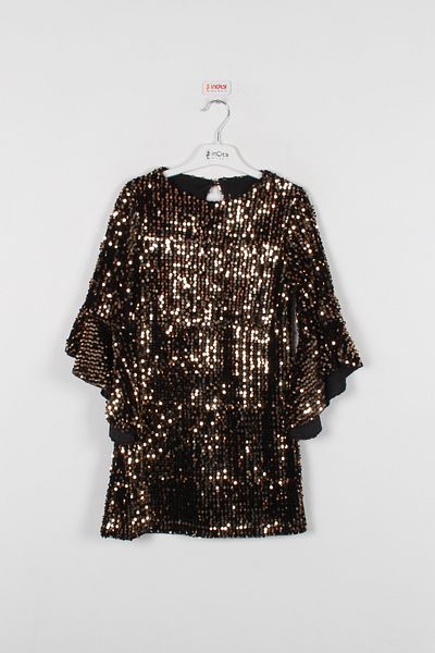 incity Girl's Gold Sequin Dress