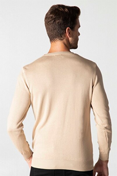 Tudors Erkek Standart Fit Normal Kesim Bisiklet Yaka Taş Triko Kazak