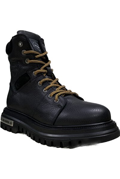 Harley Davidson Black - Baskılı Deri Harley Davidson Erkek Bot 021M100618 HENNRY