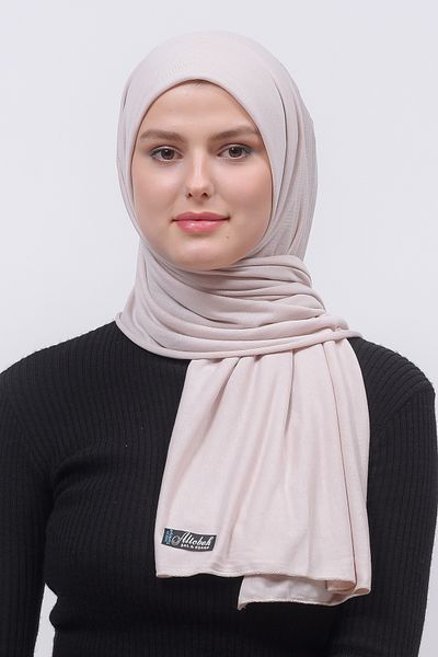 Altobeh Χτενισμένο σάλι Hijab Απλό ανοιχτό Latte