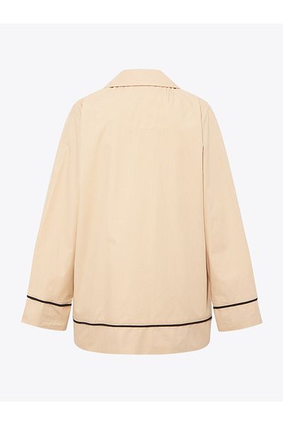 RİVUS Πουκάμισο Oversize με γιακά μπουφάν - Μπεζ