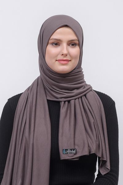 Altobeh Σκούρο βιζόν Hijab Χτενισμένο Βαμβακερό Σάλι - Απλό Σχέδιο