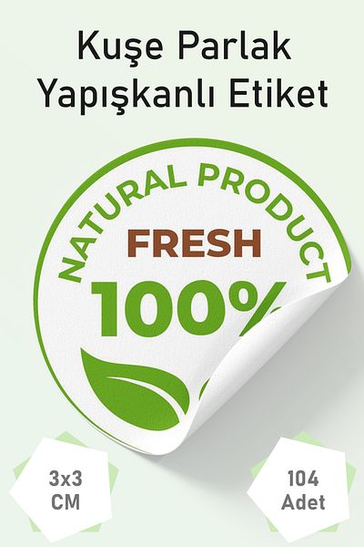 DEER Βιολογική ετικέτα (αυτοκόλλητο) 104 τεμάχια - 100% βιολογική επίστρωση γυαλιστερή ετικέτα προϊόντος